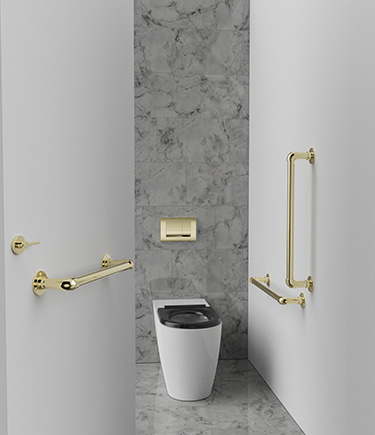 Classic Brass Ambulant Toilet Cubicle Pack (723BBR)