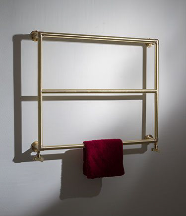 Natural Brushed Brass Towel Radiator (57DD)