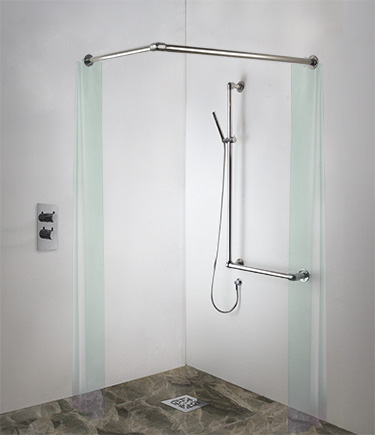 Classic Jointed Corner Shower Curtain Rail (168S) 