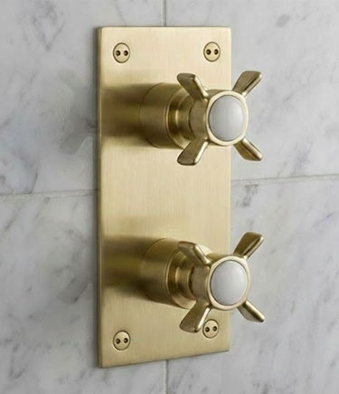 Classic Natural Brass Thermostatic Shower Valve (67NN)