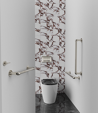Classic Nickel Ambulant Toilet Cubicle Pack (723BN)