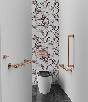 Classic Rose Gold Ambulant Toilet Cubicle Pack (723BRG)