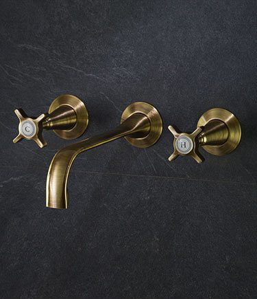 Coco Brass Wall Mounted Basin Taps (34D)