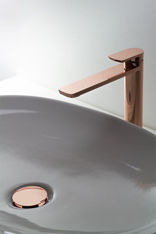 Copper Tall Extended Basin Taps, Copper Bathroom Fixtures Uk