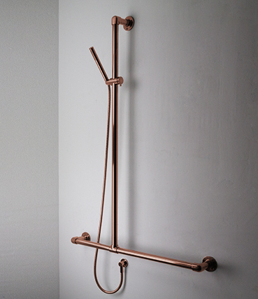 Copper Classic Jointed T Support Shower Column Grab Bar (170C)