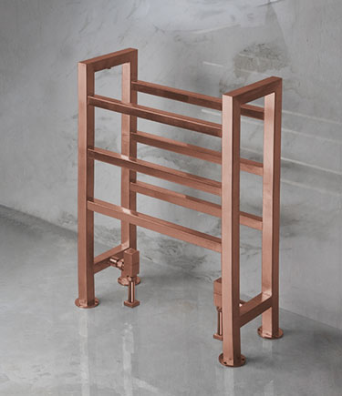 Cubic Horse Copper Heated Towel Rail (57CPP)