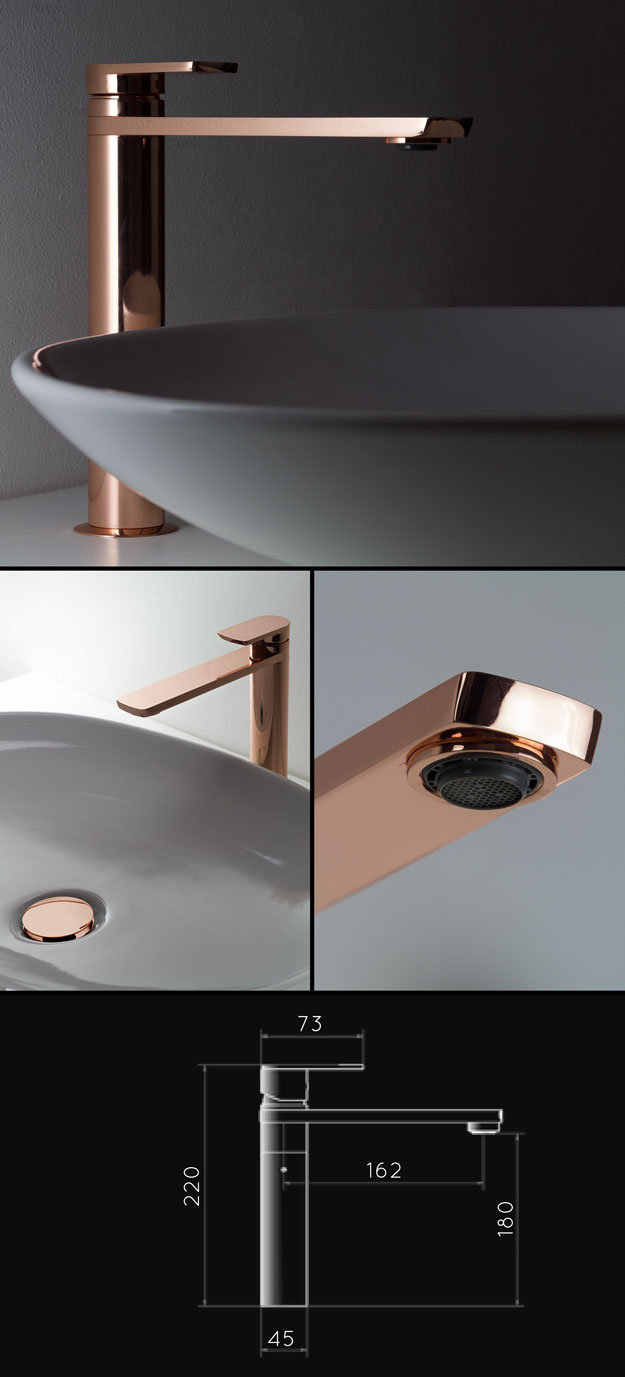Copper Tall & Extended Basin Taps Copper Bathroom Taps