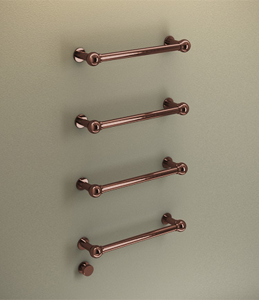 Copper Ball Jointed Floating Towel Bars (165CP)