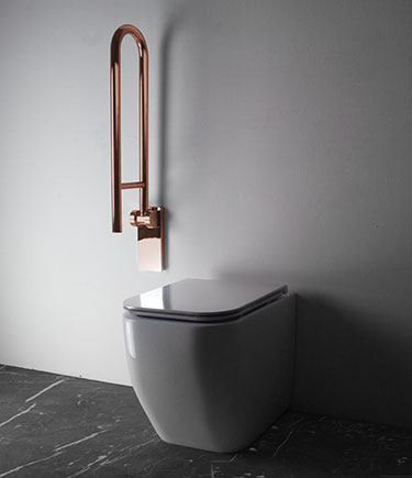 Hinged Copper Toilet Grab Bar (150GC)