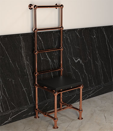 Copper Hot Chair Ball-Jointed Heated Stability Seat & Towel Radiator (HC1CP)