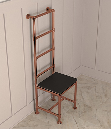 Copper Hot Chair Classic Jointed Heated Towel Radiator Stability Seat (HC2CP)