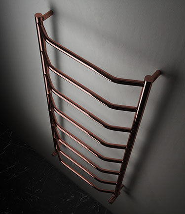 The Gull Copper Heated Towel Rail (177CP)