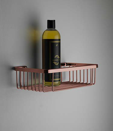 Spa Copper Rectangular Shower Basket (162MC)