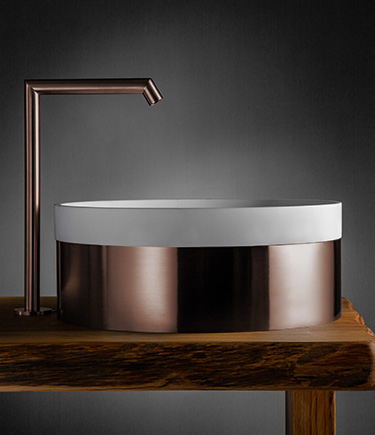 Copper Band Mineral Marble Basin (BA1C)
