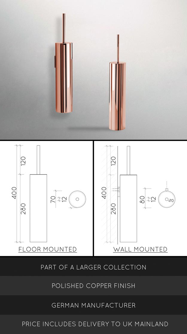 Copper Toilet Brush & Holder (56H)