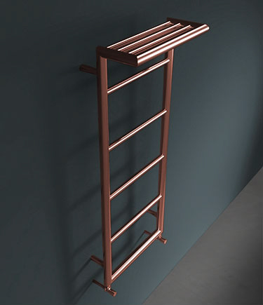 Copper Shelf Wall Mounted Towel Radiator (58CO)