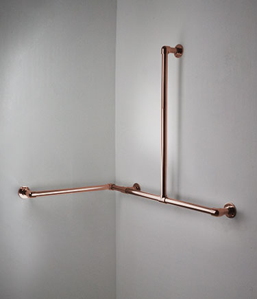 Classic Copper Corner L-Shaped Grab Rail (150PC)