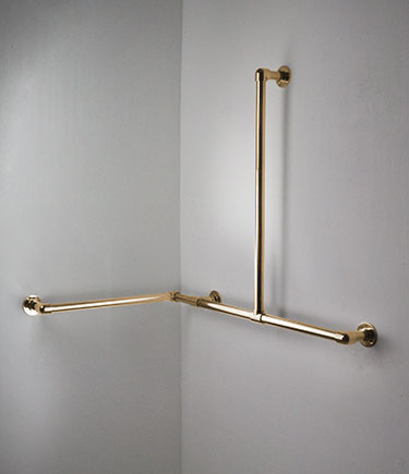 Classic Gold Corner L-Shaped Grab Rail (150PG)