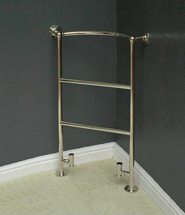 Corner Heated Nickel Towel Rail (112WW)