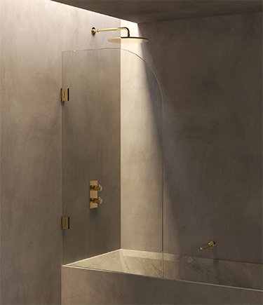 Curved Corner Bath Shower Screen 10mm Glass (64K)