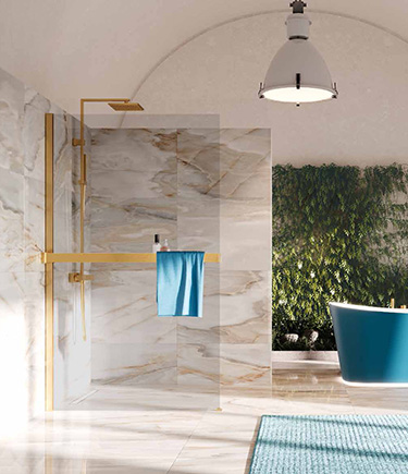 Designer Shower Screen with Shelf & Towel Bar (70P)