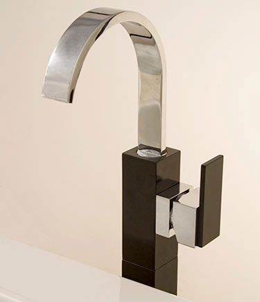 Ebony Tall Cubic Basin Mixer Tap (35D)