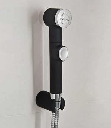 Ebony Black Push Button Douche Shower Head (35G)