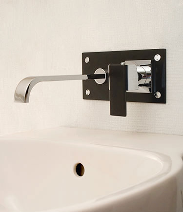 Ebony Black Wall Mounted Basin Filler (35F)