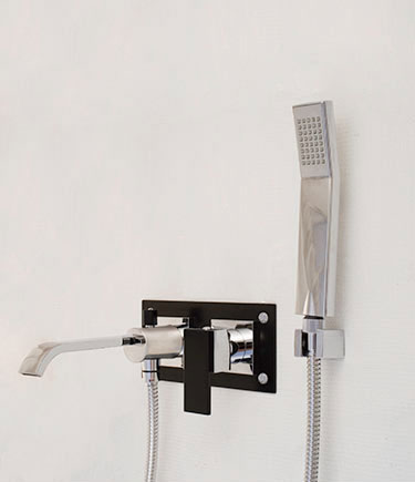 Ebony Wall Mounted Bath Filler & Shower (35K)