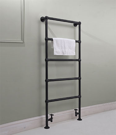 Eden Matt Black Ball Joint Towel Warmer (57LMB)