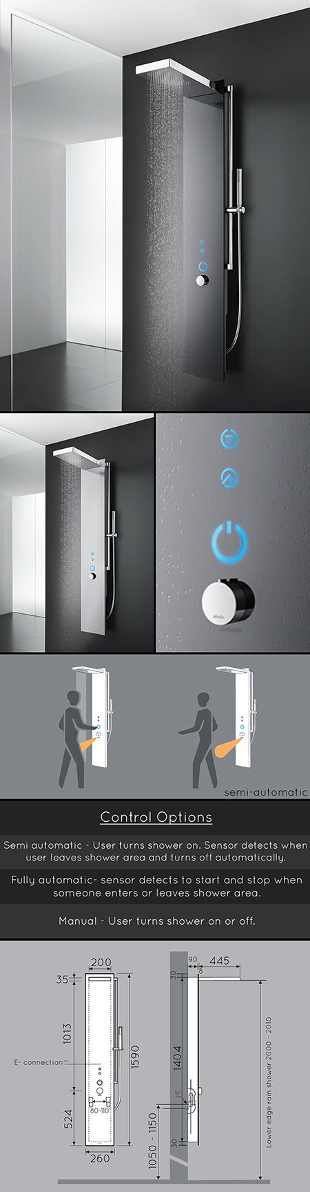 Sensor Shower Column 2 Functions (44FF)