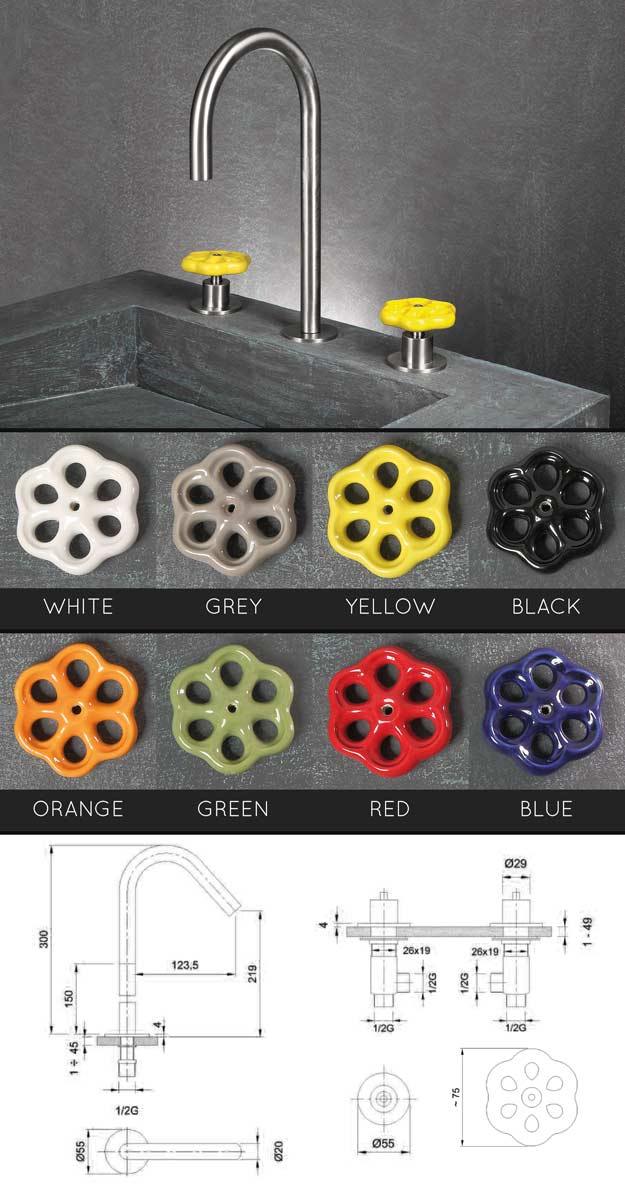 Flower Deck Mounted Basin Taps (56FL)