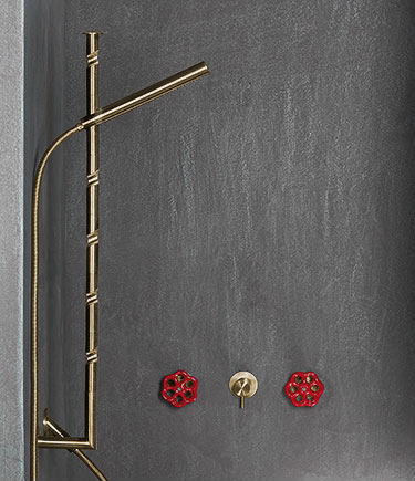 Flower Brass Adjustable Shower Head & Rail (41FL)