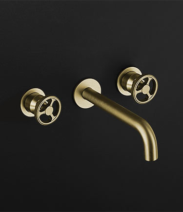 Forge Brass 3-Piece Wall Basin Tap (87FB)