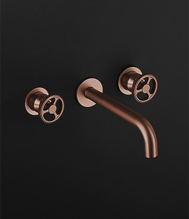 Forge Copper 3-Piece Wall Basin Tap (87FC)