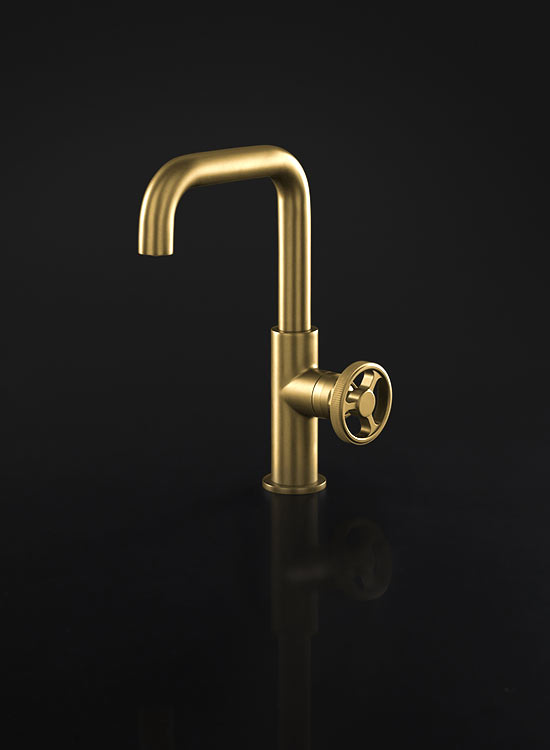 Forge Gold Basin Tap | Industrial Bathroom Taps
