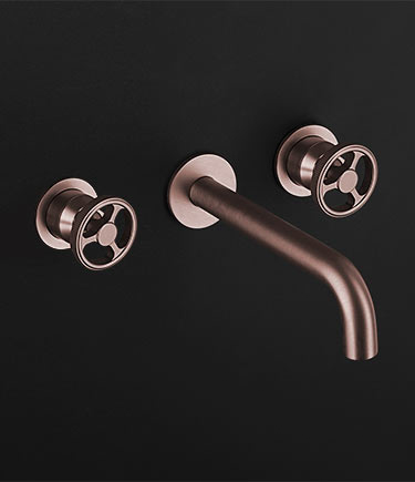 Forge Rose Gold 3-Piece Wall Basin Tap (87FRG)