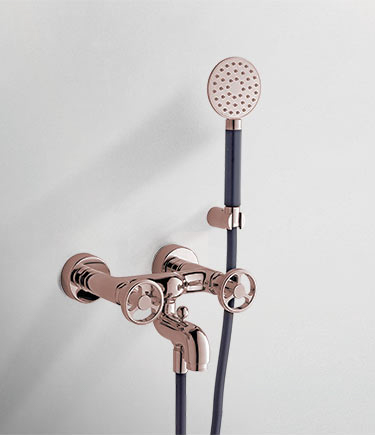 Forge Rose Gold Wall Mounted Bath Tap (87JRG)