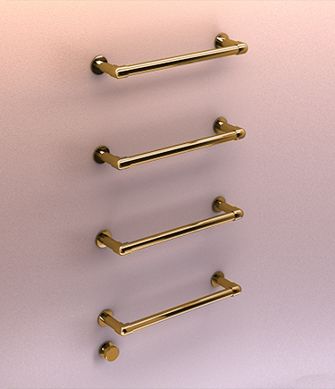 Gold Classic Floating BarTowel Radiator (166G)