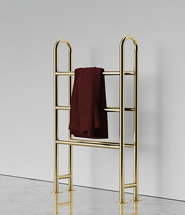 Modern Horse Gold Heated Towel Rail (57HG)