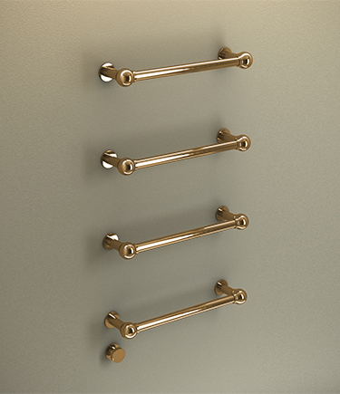Gold Floating Ball Jointed Towel Radiator (165GG)