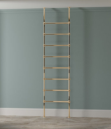 Gold Floor to Ceiling Ball Jointed Towel Warmer (59QG)