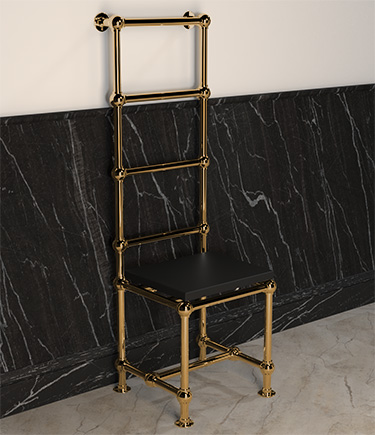 Gold Hot Chair Ball-Jointed Heated Stability Seat & Towel Radiator (HC1G)