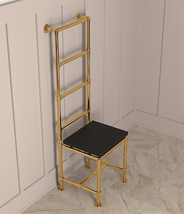Gold Hot Chair Classic Jointed Heated Towel Radiator Stability Seat (HC2G)