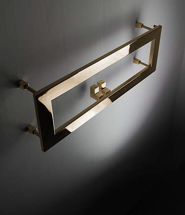 Profile Rectangular Gold Heated Towel Rail (176G)