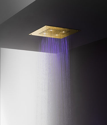 Gold Manhattan Rainfall LED Shower Head (78VG)