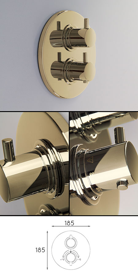 Goldenes Unterputz-Brause-Thermostat (43NN)