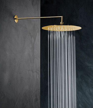 Skinny Gold Rainfall Fixed Shower Head (75DG)