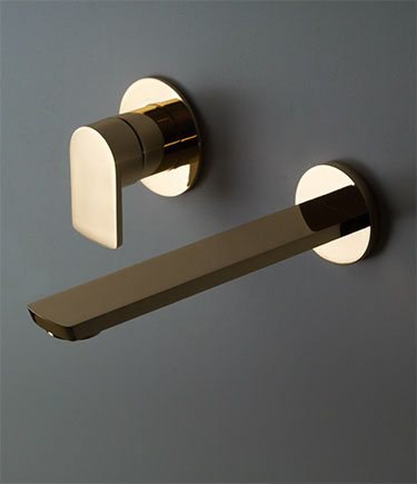 Kara Gold Wall Mounted Basin Taps (52BB)