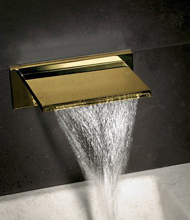 Waterblade Gold Bath Taps with Waterfall Spout (38HH)